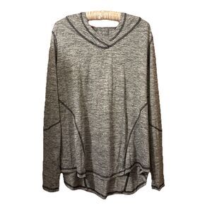 Danskin Now Womens Long Sleeve Hoodie Black Heather Lightweight Size 2X